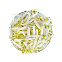 Bean Sprouts with bowl isolated