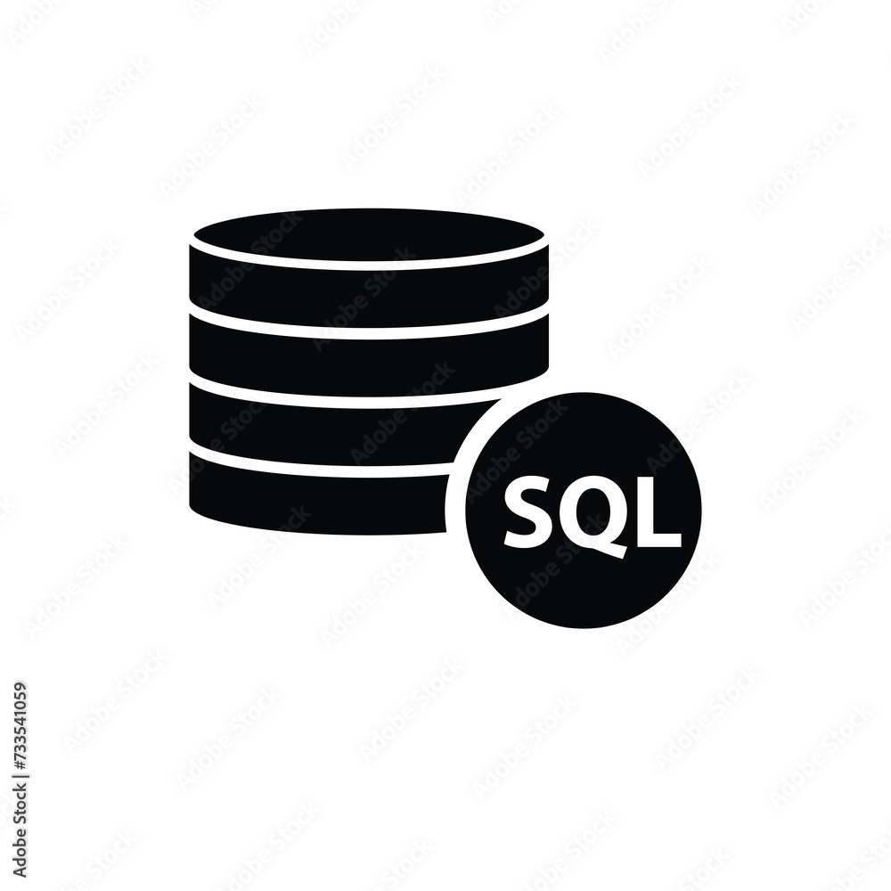 Poster sql icon. simple flat trendy style sql illustration on white background..eps