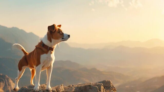 footage of a dog on a mountain