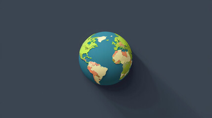 Detailed Icon Illustration of the Earth Globe in Flat Design