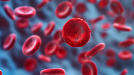 Vibrant Red Blood Cells Flowing Through Plasma