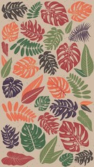 design pattern with summer leaves. pattern design illustration