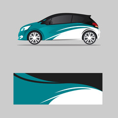 Car decal wrap design vector