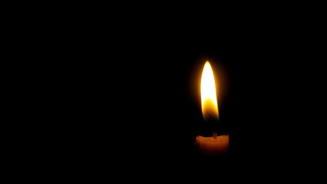 Candle flame with black screen