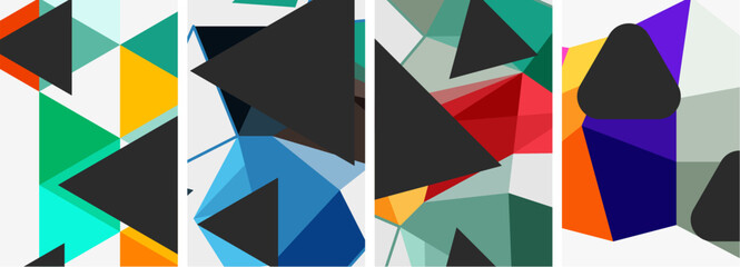 Triangle geometric abstract backgrounds. Vector illustration For Wallpaper, Banner, Background, Card, Book Illustration, landing page