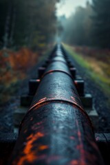 Pipeline and pipe rack of petroleum and natural gas transportation pipeline to the industrial refinery, petroleum organization delivering resources production