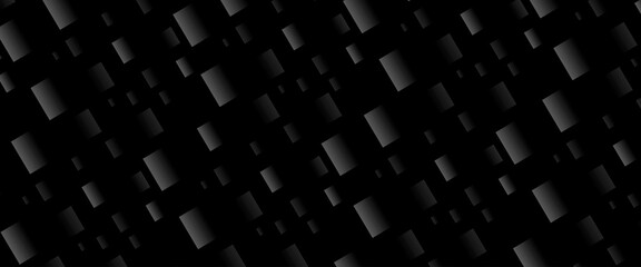 Black geometric abstract background with rhombus in sunlight with strict light gradient black and white shadows as border, copy space, top view, simple contemporary backdrop in future style.