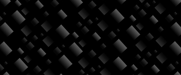 Vector abstract black geometric background with shapes square with shadow black and white color background.