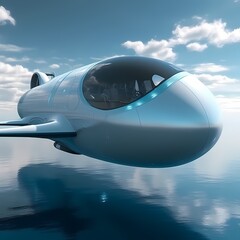 futuristic airplane , cool design of transportation from the future