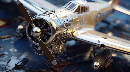 Fotobehang Aircraft modeller close-up, Hyper Real © Gefo