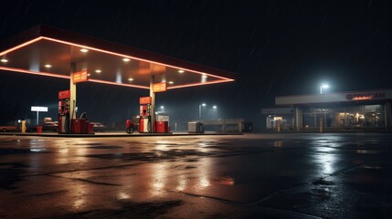 Gasoline station close-up, Hyper Real