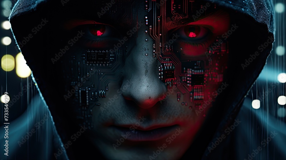 Poster programmer close-up, hyper real