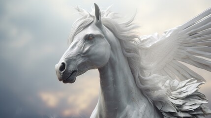 Obraz na płótnie Canvas Pegasus close-up, Hyper Real