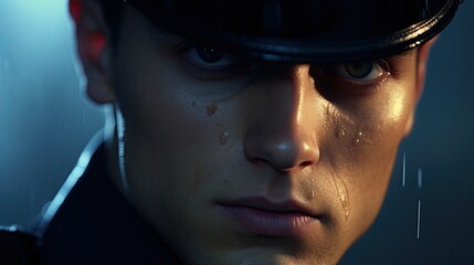 Police officer close-up, Hyper Real