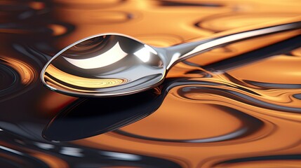 Soup spoon close-up, Hyper Real