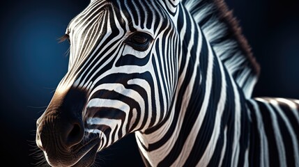 Fototapeta na wymiar Zebra close-up, Hyper Real