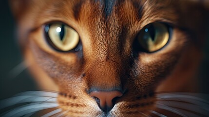 Abyssinian cat close-up, Hyper Real