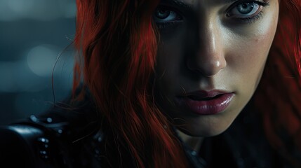 Fototapeta na wymiar Black Widow close-up, Hyper Real