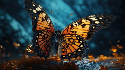 Fototapeta na wymiar Butterfly close-up, Hyper Real