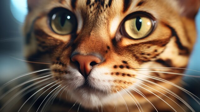 Bengal cat close-up, Hyper Real