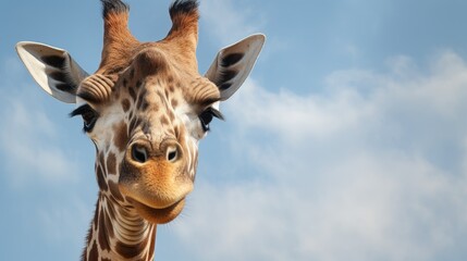 Naklejka premium Giraffe close-up, Hyper Real