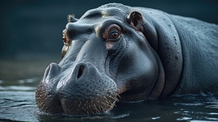 Hippopotamus close-up, Hyper Real