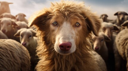 Hungarian Shepherd close-up, Hyper Real