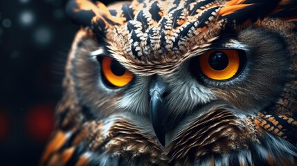 Owl close-up, Hyper Real
