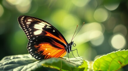 Fototapeta na wymiar The ecosystem's vibrant pulse is echoed in the colorful wings of a tropical butterfly.