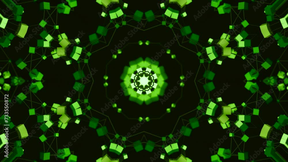Poster electronic kaleidoscopic pattern. design. moving electronic pattern with kaleidoscopic effect. beaut