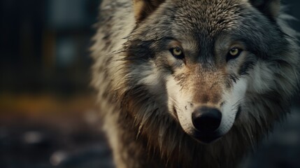 Fototapeta premium Wolf close-up, Hyper Real