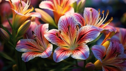 Alstroemeria close-up, Hyper Real