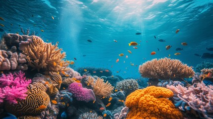 Coral reefs: bustling underwater cities teeming with life.