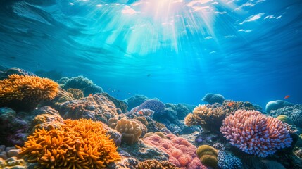 Marine species find shelter and sustenance in a coral reef's embrace.