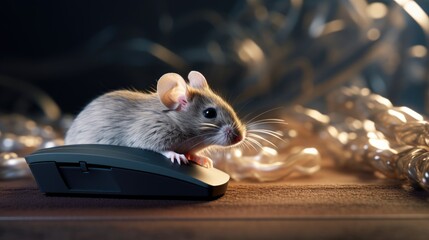 Computer mouse) close-up, Hyper Real