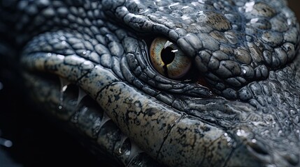 Naklejka premium Crocodile close-up, Hyper Real