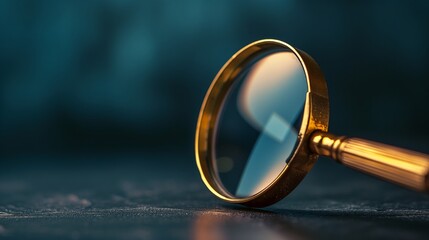 Clear optical glass of a magnifying tool, focusing the light on subtle textures. - obrazy, fototapety, plakaty