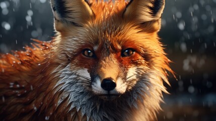 Fototapeta premium Fox close-up, Hyper Real