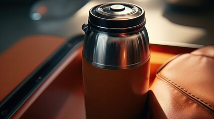 Thermos with tea close-up, Hyper Real