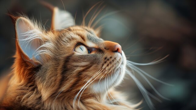 The golden hour light filters through the Maine Coon's fur, highlighting the softness and vibrant pattern unique to this beloved pet.