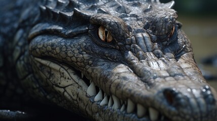 Fototapeta premium Crocodile close-up, Hyper Real