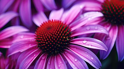 Fototapeta premium Echinacea close-up, Hyper Real