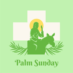 palm sunday banner template vector