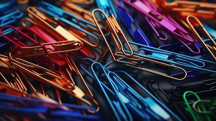 Paper clips close-up, Hyper Real