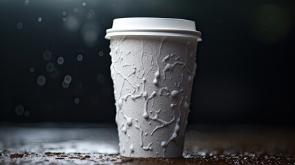 Styrofoam cup close-up, Hyper Real - obrazy, fototapety, plakaty