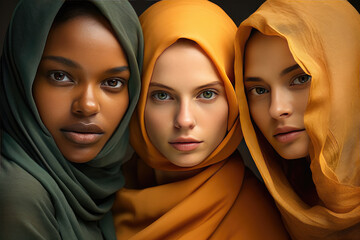 women with natural skin color on background