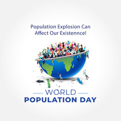 World Population Day Concept. 11July Population explosion, Overcrowded, overloaded, explosion of world population and starvation.