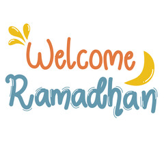 Welcome ramadan playful lettering