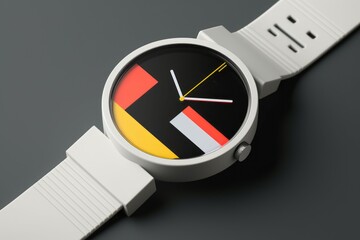 Wrist watch in modern and retro style by luxury color design Created with Generative AI technology. - obrazy, fototapety, plakaty