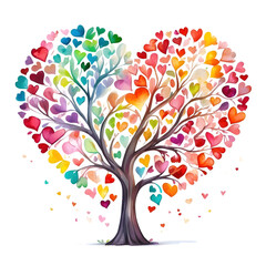 tree with colorful hearts